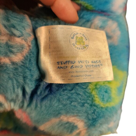 Build-A-Bear Peace Sign Tie-Dye Plush Teddy Bear 16" Soft Stuffed Animal Toy - Picture 3 of 4